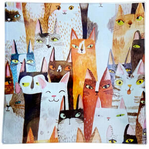 Cat Trinket Dish, Ring Holder, Jewelry Tray, Key , or Soap Dish - Cat Art Glass